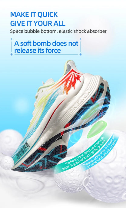 ONEMIX 2025 Carbon Plate Men Women Running Sports Shoes Breathable Cushioning Non-Slip PB Lightweight Rebound Sneakers