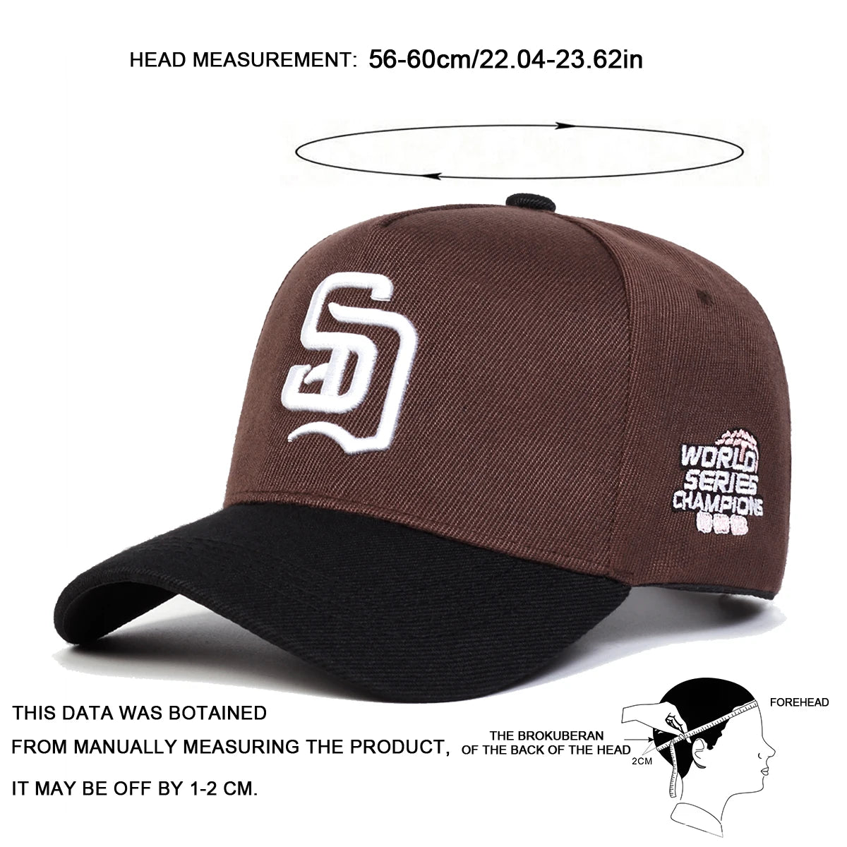 Unisex-Baseballkappen mit SD-Buchstabenstickerei, verstellbare Freizeitkappen, Sonnenkappen für Frühling und Herbst