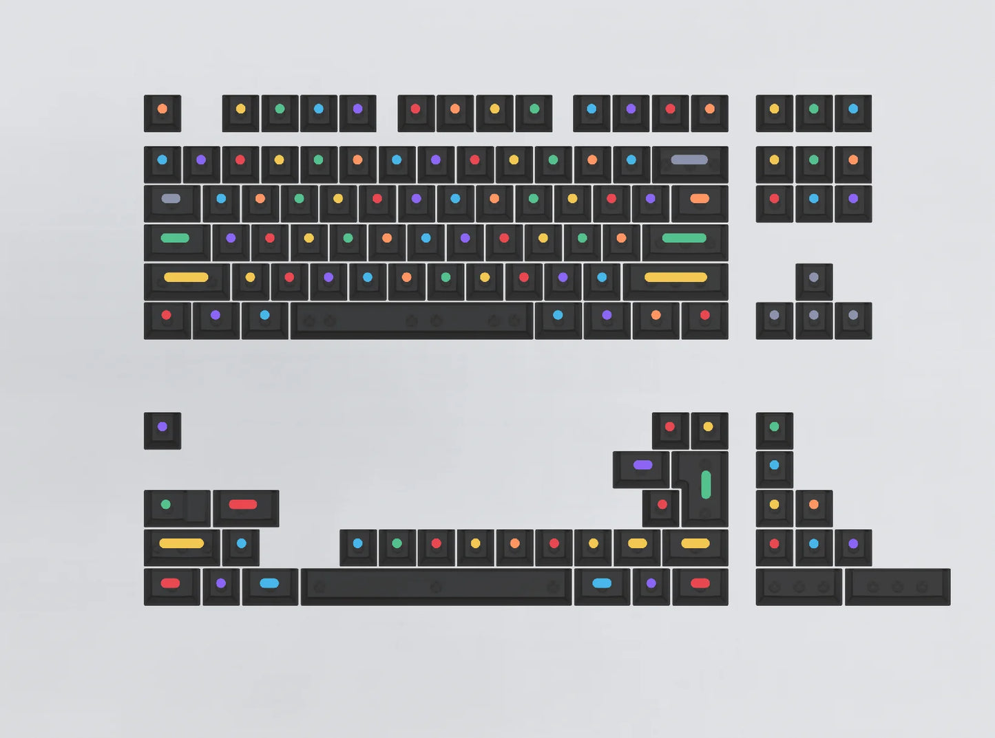 Aifei GMK Dots Keycaps 122 Keys Fog Translucent ABS Double Shot Cherry Black White for Mechanical Keyboard Mad 60he 68he Game PC
