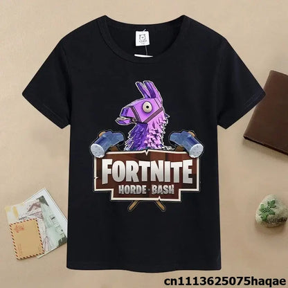 Summer Fortnites Children T-shirt Cartoon Game Figure Printed T-shirt Boys Casual Sports T-shirt Short Sleeves Kids Clothing