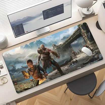 Game God Of War Mouse Pad Rubber Antislip Keyboard Pad 40x90cm Mousepad Gaming Accessories XXL Office Computer Mat