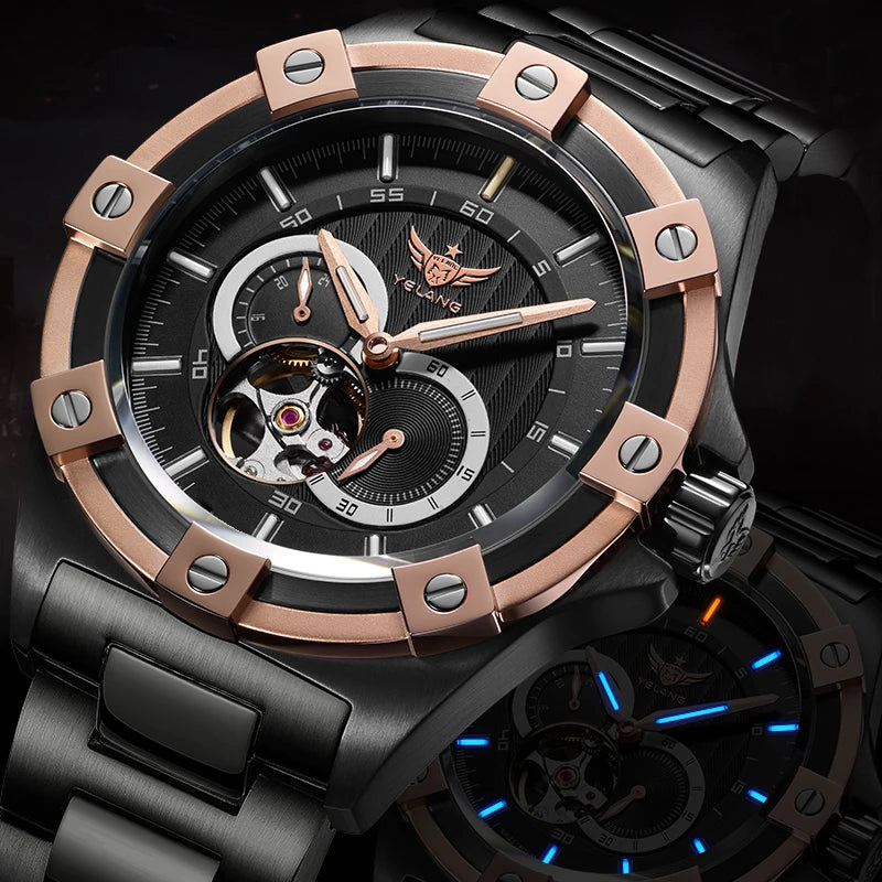 Yelang V1024 Men Brand Watches 44mm Japan miyota 82S7 Automatic Mechanical movement Luminous Men 100m Waterproof Watch business