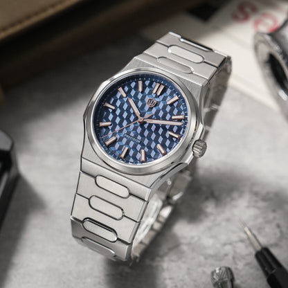 Watchdives WD0016 Super Black Men Watch Ultra Light-Absorbing Dial VH31/VH60 Sweep Second Quartz Movement Stainless Steel Watch