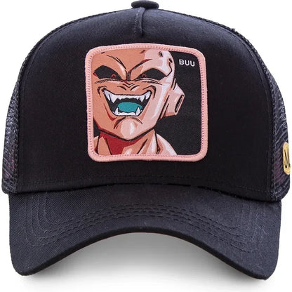 Dragon Ball Son Goku-Kappe, Sommer-Reisekappe mit Schirm, Herren-Kappe mit Stickerei, im Hip-Hop-Stil, Sonnenvisier, verstellbare Trucker-Kappe aus Netzstoff