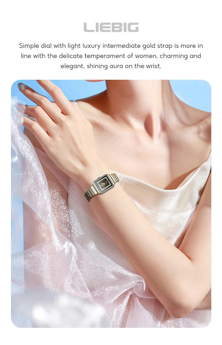 LIEBIG Lady Top Brand Luxury Quartz Watches Stainless Steel Strip Watch For Women Fashion Waterproof Wristwatch Relogio Feminino