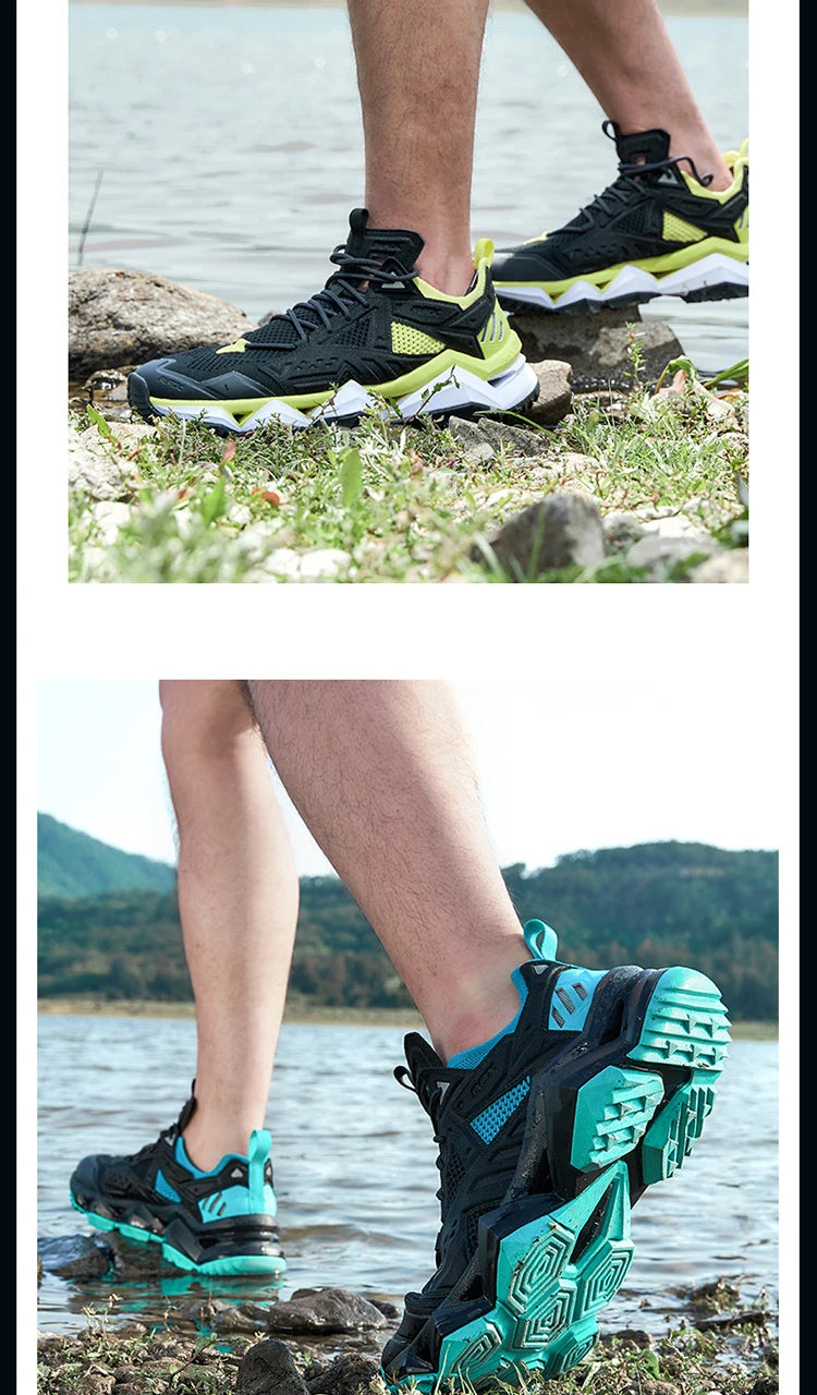 RAX Running Shoes Men & Women Outdoor Sport Breathable Lightweight Sneakers Air Mesh Upper Anti-Slip Natural Rubber Outsole