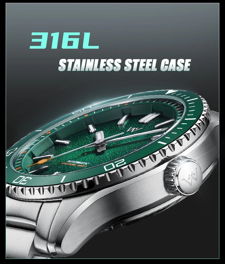 WM Watch Automatic Mechanical Dive Watch Man MIYOTA 8215 Waterproof Stainless Steel Sapphire Welly Merck Diving Watches WM046