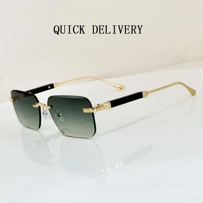 Čtvercové sluneční brýle pro ženy, trendy vintage designové bezrámové sluneční brýle pro muže, módní brýle na dovolenou, Lentes De Sol Mujer