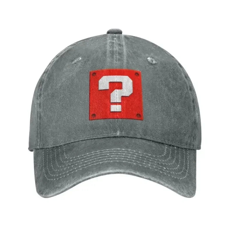 Individuell gestaltete Mode-Cartoom-Spiel-Fragezeichen-Block-Baseballmütze für Damen und Herren, verstellbar, Unisex, Baumwolle, Dad-Cap, Performance-Snapback-Kappen