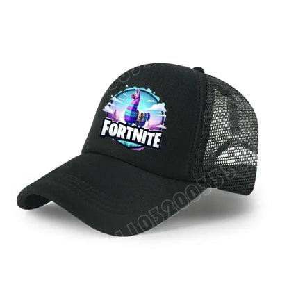 Șapcă de baseball Fortnite cu imprimeu de joc în stil desen animat, pălărie de vară pentru copii din plasă respirabilă, șapcă reglabilă cu cozoroc, cadou de ziua de naștere pentru copii