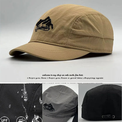 Czapka baseballowa dla mężczyzn z dużym daszkiem, z tyłu zamknięta, z krótkim daszkiem 5 cm, czapki z siateczki dopasowane do głowy, elastyczne czapki z całkowicie zamkniętym tyłem, rozmiary 56–60 cm, 61–65 cm