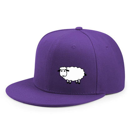 Unisex-Baseballkappe mit verstellbarem Riemen – Streetstyle-Kappe mit flachem Schirm und Schafsmuster – Lässige, vielseitige und personalisierbare Kappe