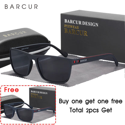 BARCUR Design TR90 Sluneční brýle pro muže Polarizované Lehké sportovní sluneční brýle Dámské brýle Doplněk k brýlím Oculos Ochrana proti UVAB záření