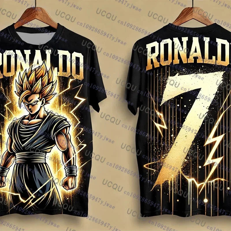 Summer 2026 Dragon Ball 3D T-shirt Oversized Majin Vegeta Blue Lightning Print Breathable Gym Streetwear Unisex Men Women Kids