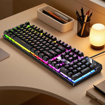 YINDIAO K500 Wired Gaming Keyboard for Laptop Desktops PC Computer Office Accessories Low Profile Gamer Keyboards with Numpad