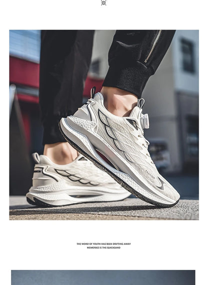 Summer Breathable Casual Sports Shoes for Men, New Fashionable and Versatile Breathable Mesh Rotating Buckle Running Shoes Suitable for Outdoor Sports and Daily Wear