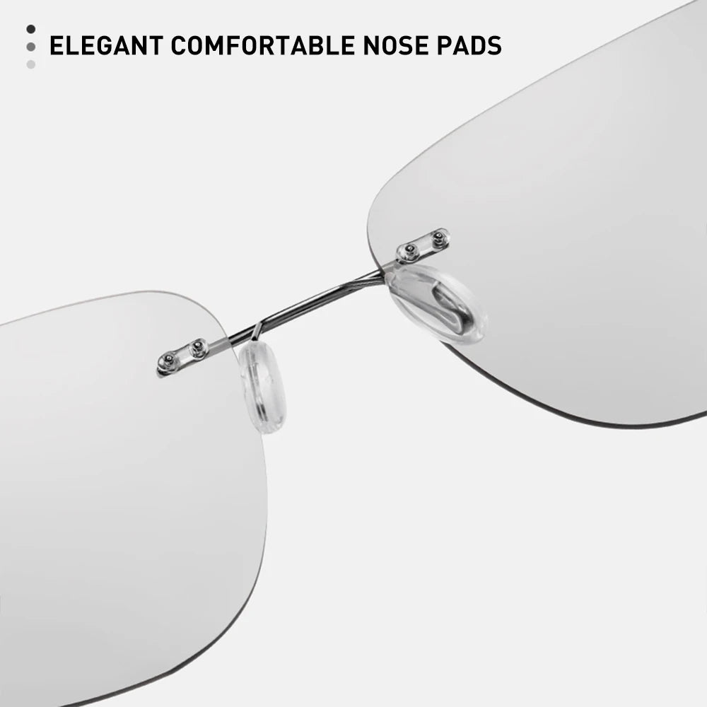 CAPONI Square Sun Glasses For Men Photochromic Polarized Rimless Sunglasses Classic Design High Quality Eyewear UV400 BS7467