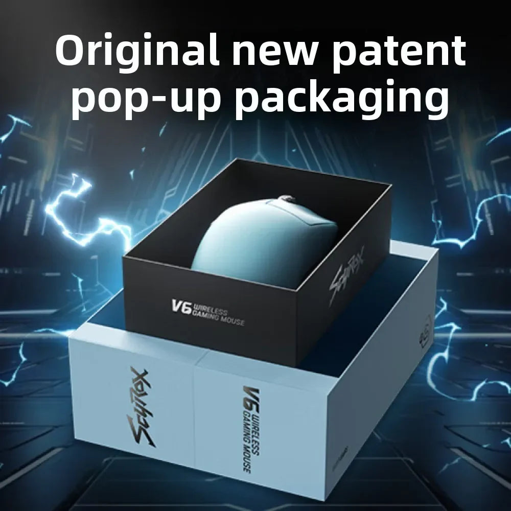 SCYROX V6 ikke-porøs trådløs esports-mus 40g 750IPS med 8k-modtager, hurtig respons, PixArt 3950, høj kvalitet, 8KHz webdriver