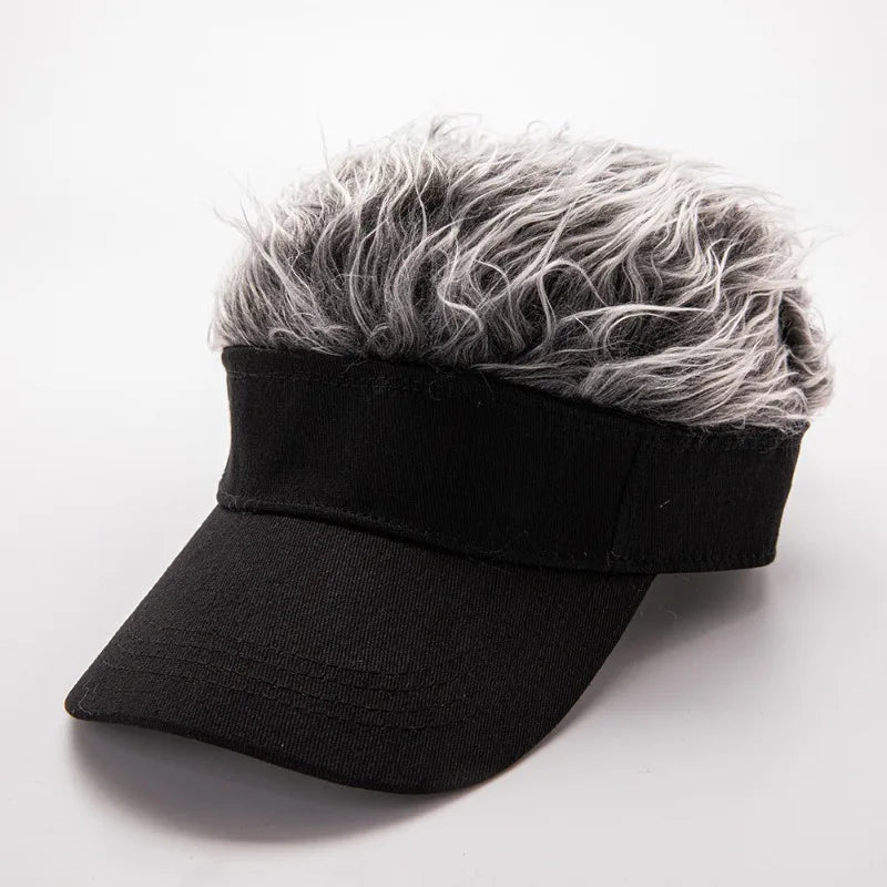 Men's and women's wig baseball cap adjustable hip-hop funny outdoor duck tongue sun hat suitable for casual sports