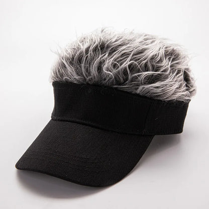 Men's and women's wig baseball cap adjustable hip-hop funny outdoor duck tongue sun hat suitable for casual sports