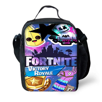 Child School Backpack with Lunch Bags, Pencil Bags, Hot Game Design-F-FortniteS School Bags for Boys Girls Best Gift