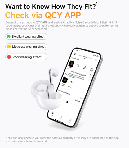 QCY HT10 AilyBuds Pro+ ANC Wireless Earbuds – Hi-Res LDAC Bluetooth 5.3 Earbuds, 6 Mic AI HD Call, Adaptive Noise Cancelling TWS Earphones with Multipoint Connection