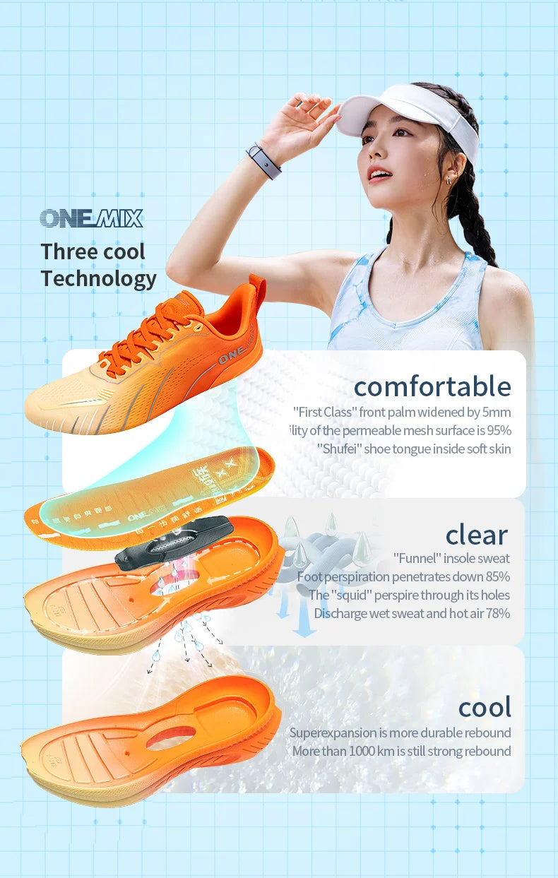 ONEMIX Novos Ténis de Corrida com Amortecimento para Homem, Adequados para Corredores Pesados, com Atacadores, Desportivos, Antiderrapantes, para Exterior, para Mulher e Homem