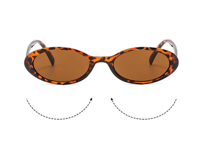 Malé oválné sluneční brýle pro ženy a muže, trendy, vintage, hip hop, kočičí oči, dámské, leopardí, černé, punkové, UV400, Oculos