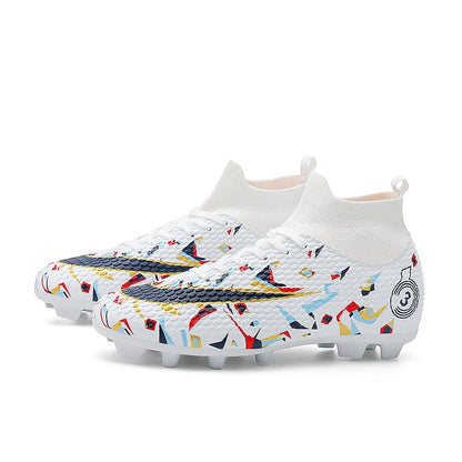 Professional Soccer Shoes Men Outdoor High-Top Sports Football Boots Boots Ag/Fg Long Spikes Artificial Grass Training Match
