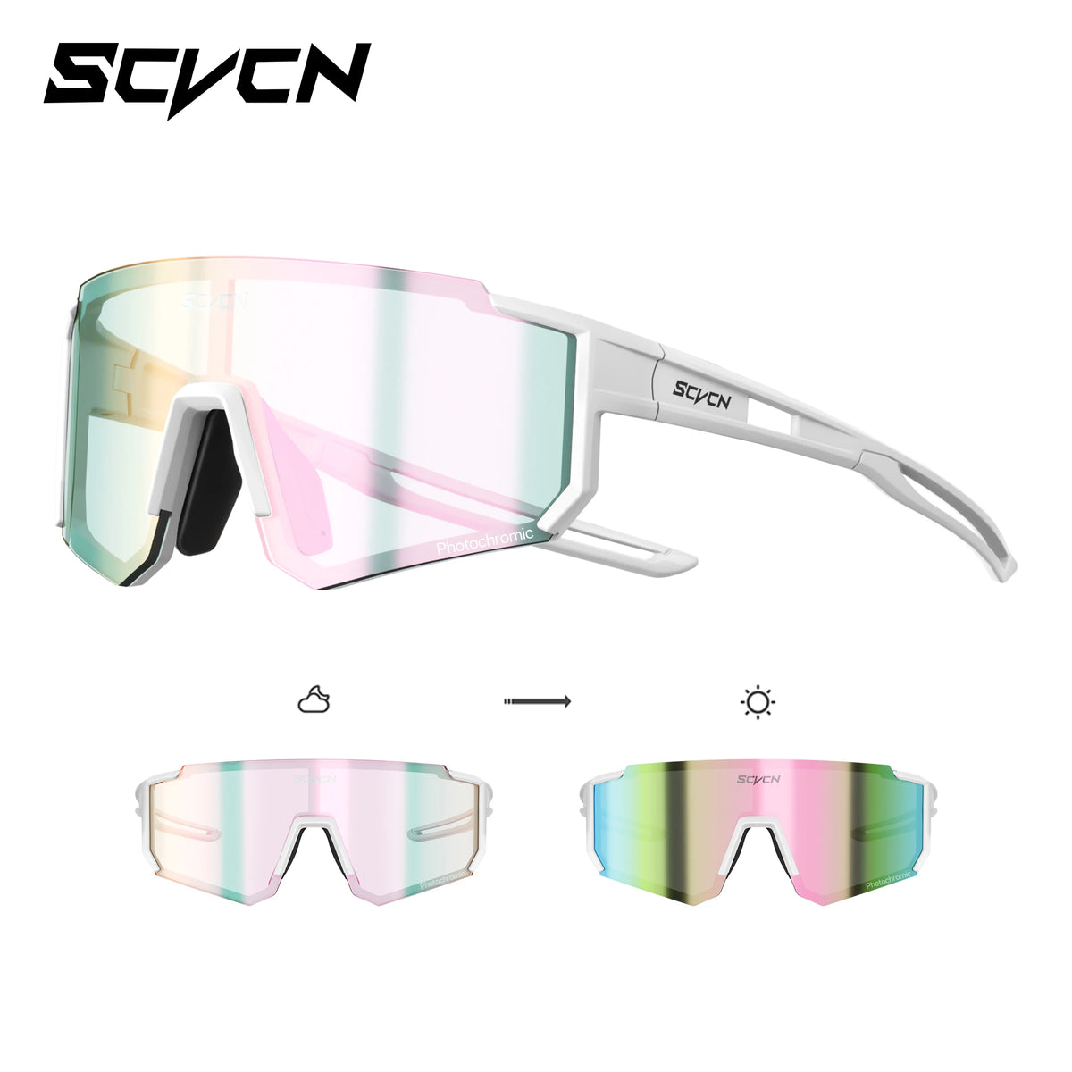 SCVCN Dívčí sportovní sluneční brýle Dětské cyklistické brýle Fotochromatické UV400 Chlapecké baseballové brýle Outdoorové brýle Sluneční brýle na běh a turistiku