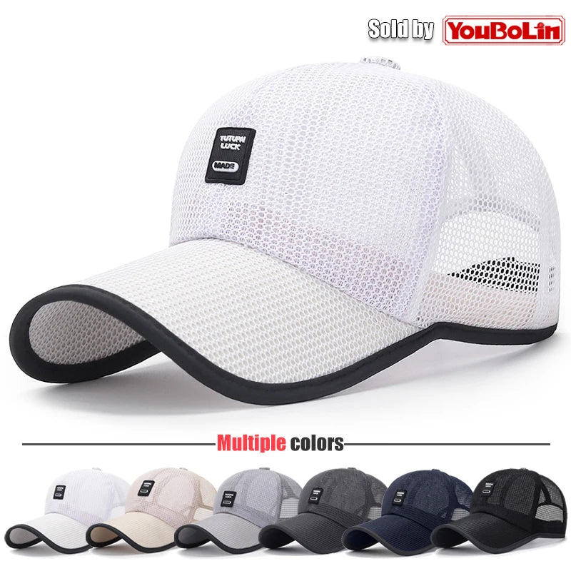 Summer Breathable Mesh Adjustable Baseball Cap Sun Hat Trucker Caps Dad Hats