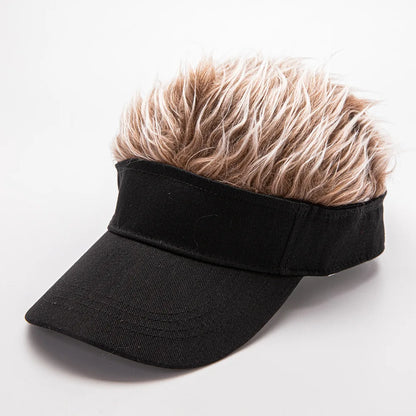 Men's and women's wig baseball cap adjustable hip-hop funny outdoor duck tongue sun hat suitable for casual sports