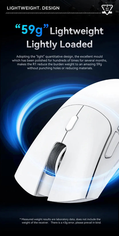 Attack Shark R1 Wireless Mouse for Gaming 1000 Hz PAW3311 Sensor, Rechargeable, Bluetooth Tri-mode, Ergonomic