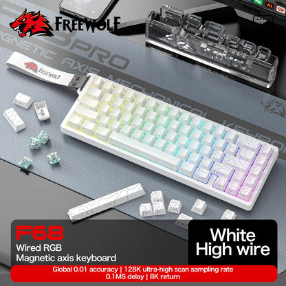 Magnetic Switch Keyboard ATTACK SHARK X68HE X68PRO HE and FREEWOLF F68 Wired F68Pro Wireless for Pro Gaming 0.01mm Rapid Trigg