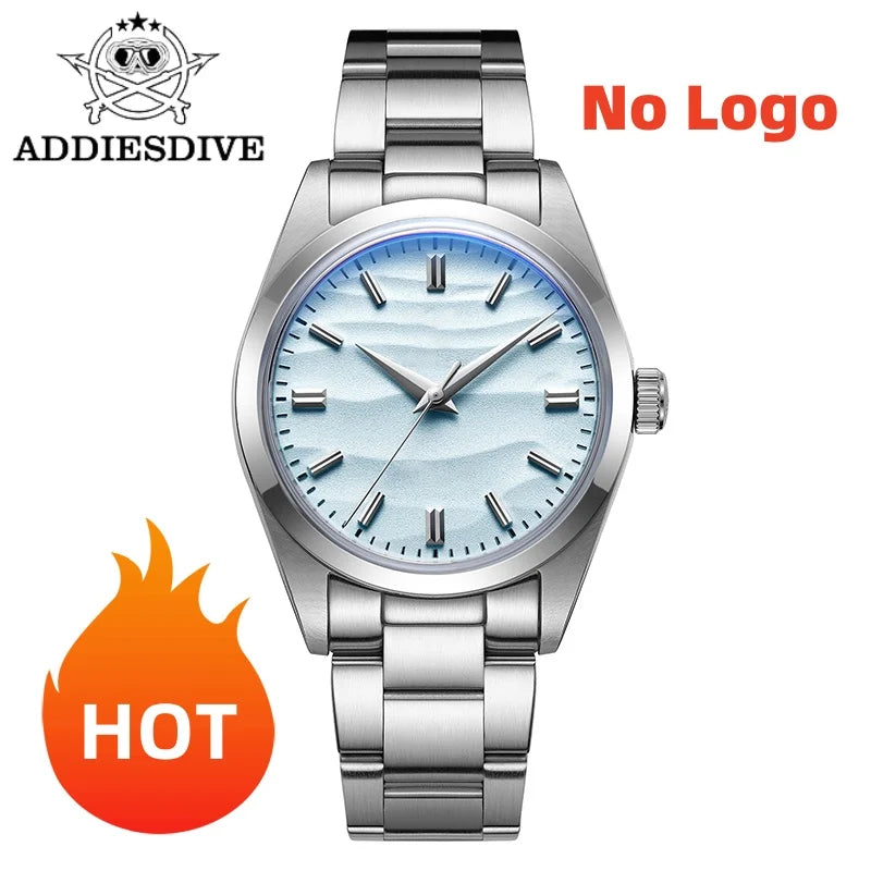 ADDIESDIVE HOT AD2030 36mm Men's Watch No Logo Sports Bubble Mirror Pot Cover Glass 10Bar Quartz Wristwatches