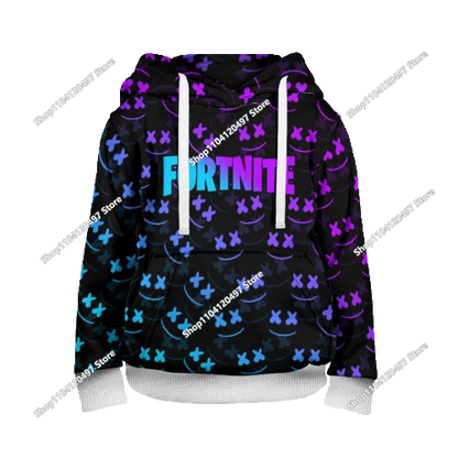 2025 Neuer Fortnite-Hoodie mit 3D-Print für Herren, Harajuku, langärmeliges Oversized-Sweatshirt, Unisex-Cosplay-Kleidung