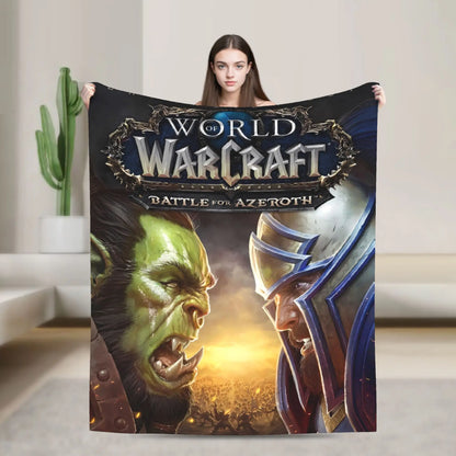 WOW World of Warcraft Arthas Retro Game Blanket  Soft Plush Bedding Throws For Home Decor Travel Flannel Bedspread Bed Cover