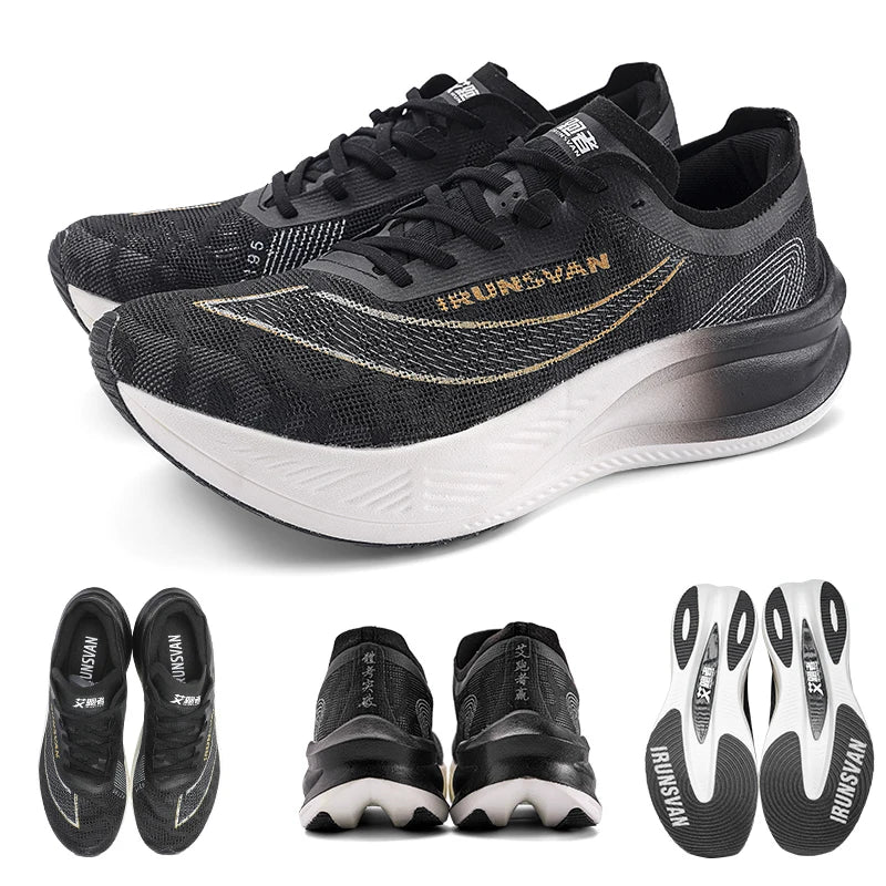 Chaussures de course à pied IRUNSVAN Original Carbon Plate Marathon pour homme : chaussures de sport professionnelles, stables, amortissantes, ultra-légères et à bon rebond