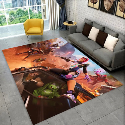 F-Fortnites Cartoon Game Carpet Rug for Playroom Bedroom Living Room Sofa Home Doormat Decor, Area Rug Non-slip Floor Mat Gift
