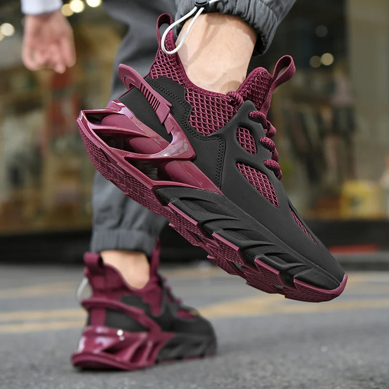 Chaussures de sport pour homme - Nouvelles chaussures de course d'extérieur en mesh respirant, haute élasticité - Chaussures de tennis de sport tendance et confortables pour l'été