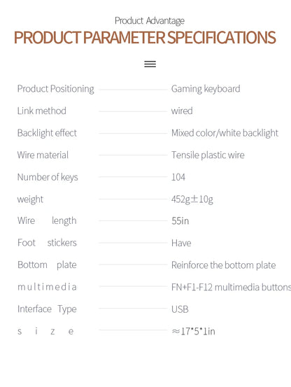 YINDIAO K500 Wired Gaming Keyboard for Laptop Desktops PC Computer Office Accessories Low Profile Gamer Keyboards with Numpad