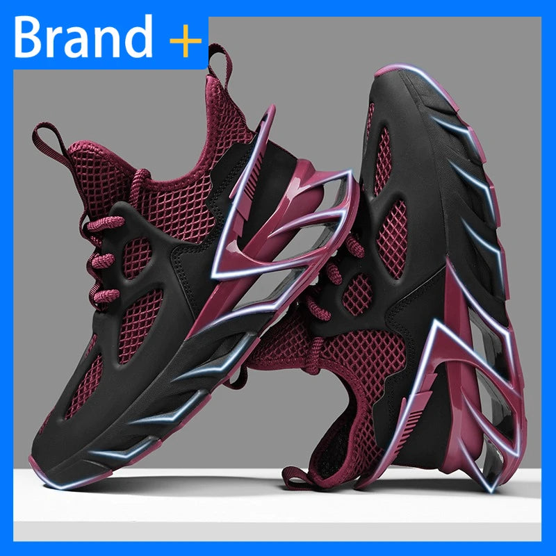 Chaussures de sport pour homme - Nouvelles chaussures de course d'extérieur en mesh respirant, haute élasticité - Chaussures de tennis de sport tendance et confortables pour l'été