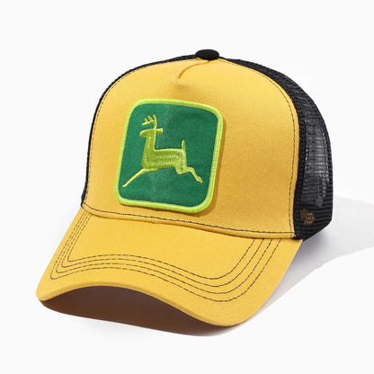Elk Embroidery Duckbill Cap for Women, Sun Protection Wide Brim Baseball Cap, Adjustable Mesh Cap, Export Ready Stock Hat