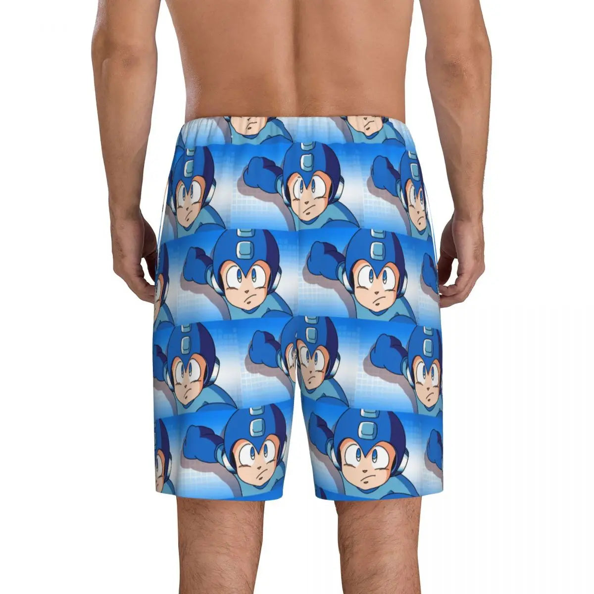 Custom Megaman Video Game Mega Man Short Pajama Pants Men Sleepwear Sleep Lounge Bottom Shorts Sleeping Pants