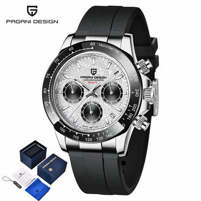PAGANI DESIGN New Gold Blue Luxury Quartz Watch For Men Gift Box VK63 Movt Chronograph Sapphire Crystal Stainless Steel Watch