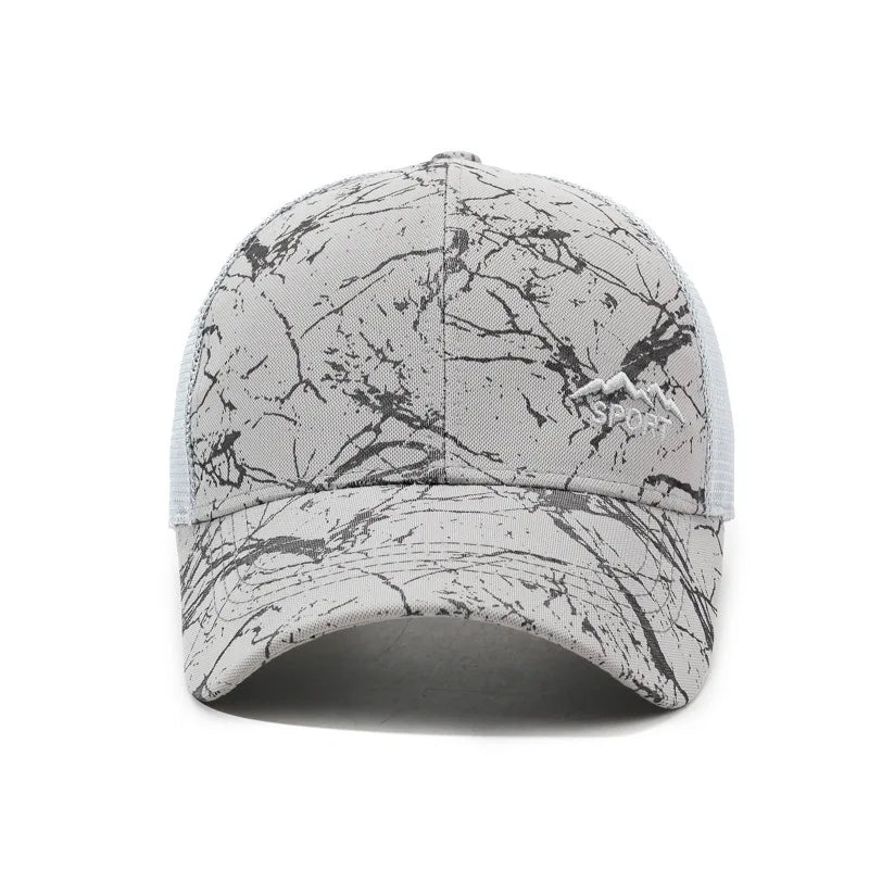 Sommer-Sonnenhut für Herren, Outdoor-Sport-Schirmmütze, Baseballkappe mit Netzrückseite, atmungsaktive Freizeit- und Trucker-Kappe zum Angeln