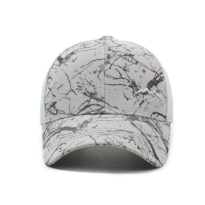 Sommer-Sonnenhut für Herren, Outdoor-Sport-Schirmmütze, Baseballkappe mit Netzrückseite, atmungsaktive Freizeit- und Trucker-Kappe zum Angeln