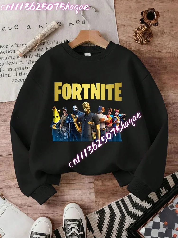 Fortnites Series Kinder-Sweatshirts, trendige Langarm-Pullover für Jungen und Mädchen, Herbst/Winter, Cartoon-Kinderkleidung, Geburtstagsgeschenke