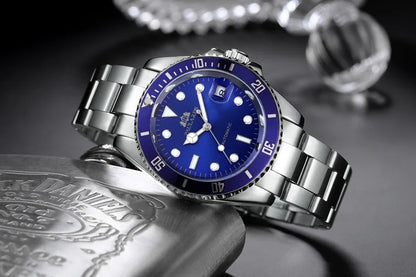 Automatic Mens Watch Mechanical Movement Stainless Steel Gold Silver Green Red Dial Date Strong Luminous Luxury Watches