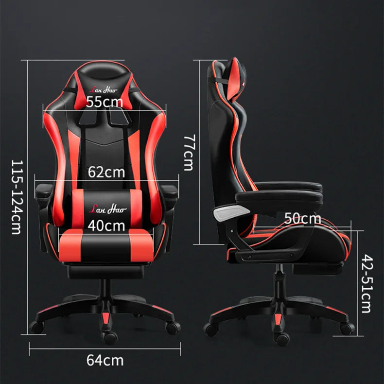 Ergonomic Gaming Chair for Home Office, Comfortable Esports Gamer Chair with Adjustable Armrests, Swivel Computer Desk Chair with Wheels